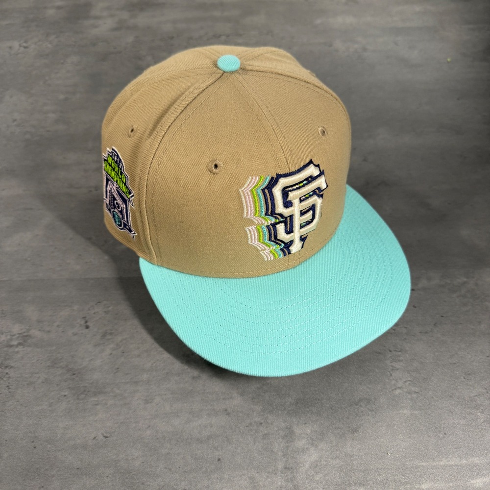 Hat Club San Francisco Giants New Era Cap 7 1/4 Wonderland Pack Tan Mint Teal
